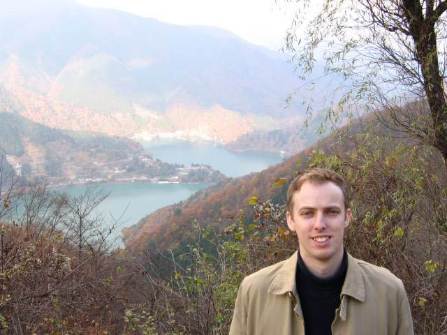 Another one of me and the lake. It was quite sunny even though it looks hazy.